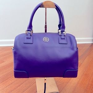 NWT Tory Burch Robinson Middy Satchel Electric Purple